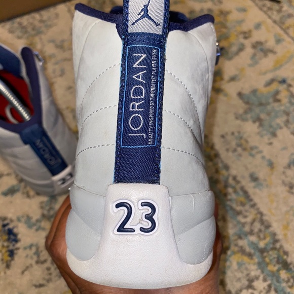 Jordan 12 Retro ‘Grey University Blue’ 7Y=Wmns 8.5 - Picture 14 of 15